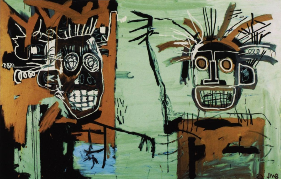 Two Heads on Gold by Jean-Michel Basquiat