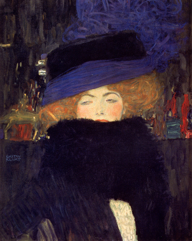 Lady with Hat and Feather Boa by Gustav Klimt | Lone Quixote