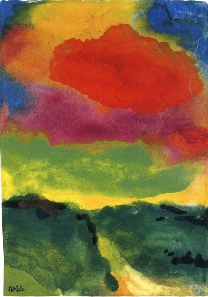 Green Landscape with Red Cloud by Emil Nolde