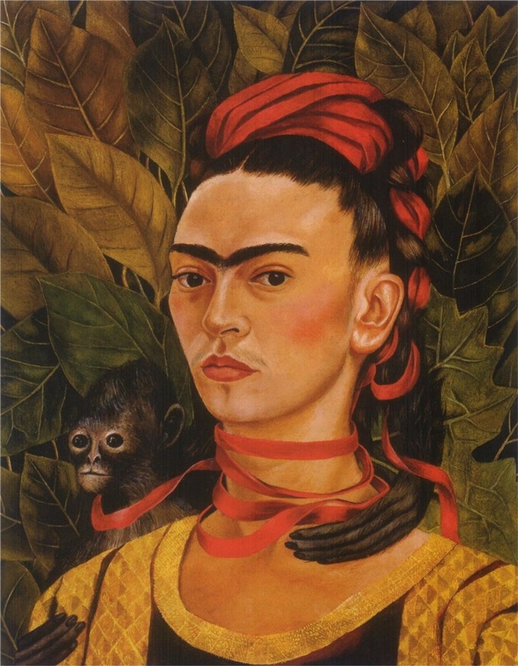Self Portrait with Monkey by Frida Kahlo