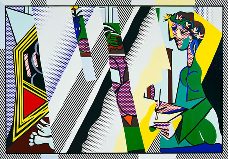 Reflections on  Interior with Girl Drawing (1990) by Roy Lichtenstein