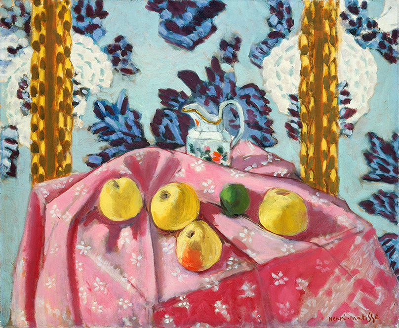 Still Life with Apples on a Pink Tablecloth (1924) by Henri Matisse