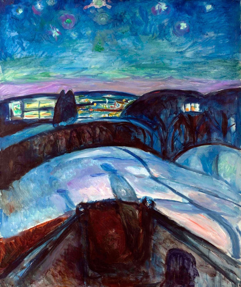Starry Night (1924) by Edvard Munch