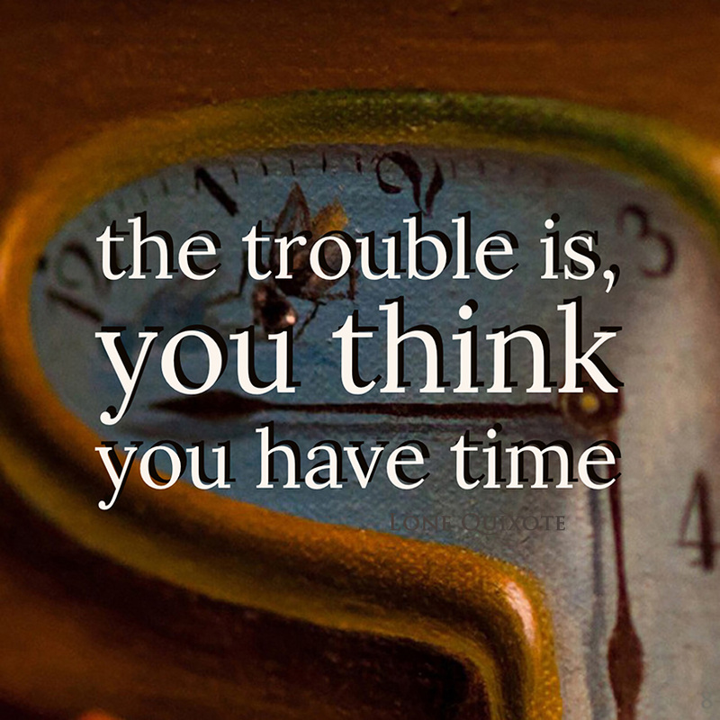 the trouble is, you think you have time... | Lone Quixote